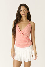 Draped Halter Top With Fitted Waist