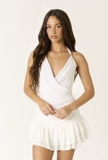 Draped Halter Top With Fitted Waist