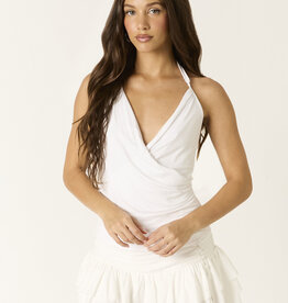 Draped Halter Top With Fitted Waist