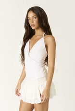 Draped Halter Top With Fitted Waist