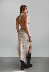 Sienna Halter Top Maxi Skirt Set With Studs