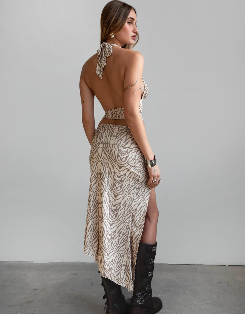 Sienna Halter Top Maxi Skirt Set With Studs