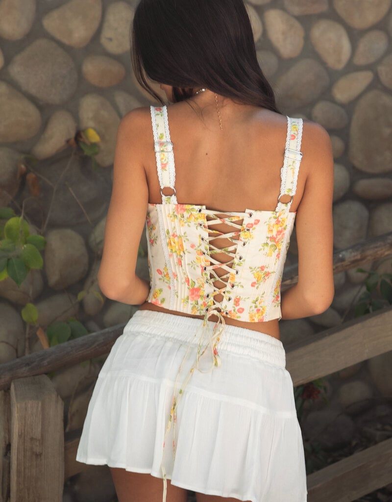 Sweetheart Neck Floral Bustier Corset Top