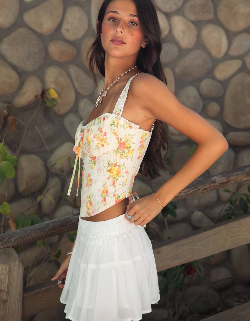 Sweetheart Neck Floral Bustier Corset Top