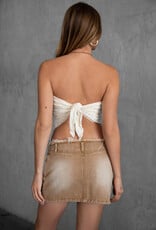 Stretch Lace Strapless Tie Back Scarf Top