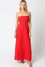 Marisa Linen Strapless Maxi Dress