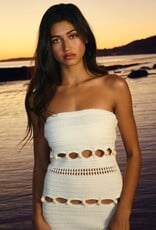 Sea Shell Detail Strapless Knit Mini Dress