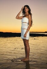 Sea Shell Detail Strapless Knit Mini Dress