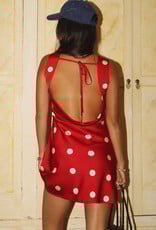 Polka Dot Open Back Mini Dress