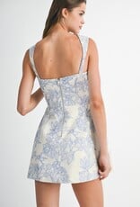 Floral Jacquard Mini Dress Skort