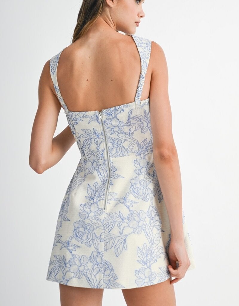 Floral Jacquard Mini Dress Skort