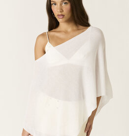 Light Weight Knit Asymmetrical Hem Semi Sheer Sweater