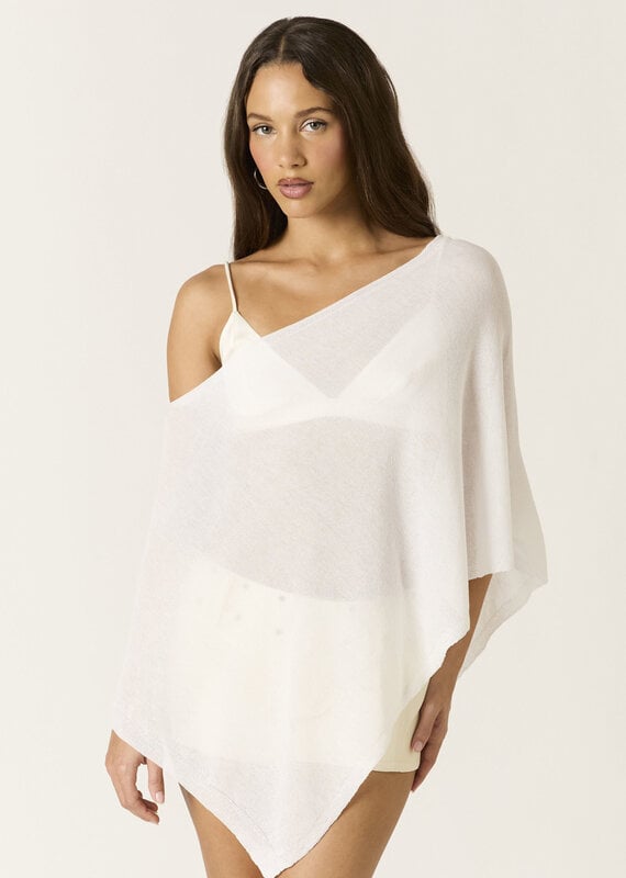 Light Weight Knit Asymmetrical Hem Semi Sheer Sweater