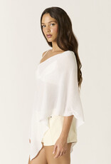 Light Weight Knit Asymmetrical Hem Semi Sheer Sweater