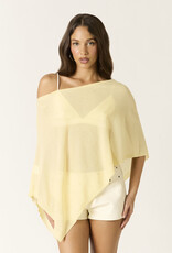 Light Weight Knit Asymmetrical Hem Semi Sheer Sweater