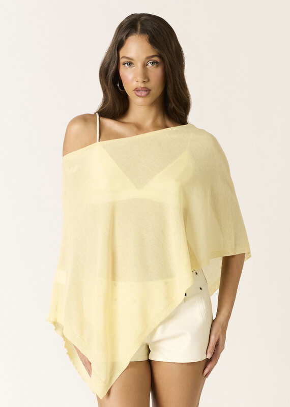 Light Weight Knit Asymmetrical Hem Semi Sheer Sweater