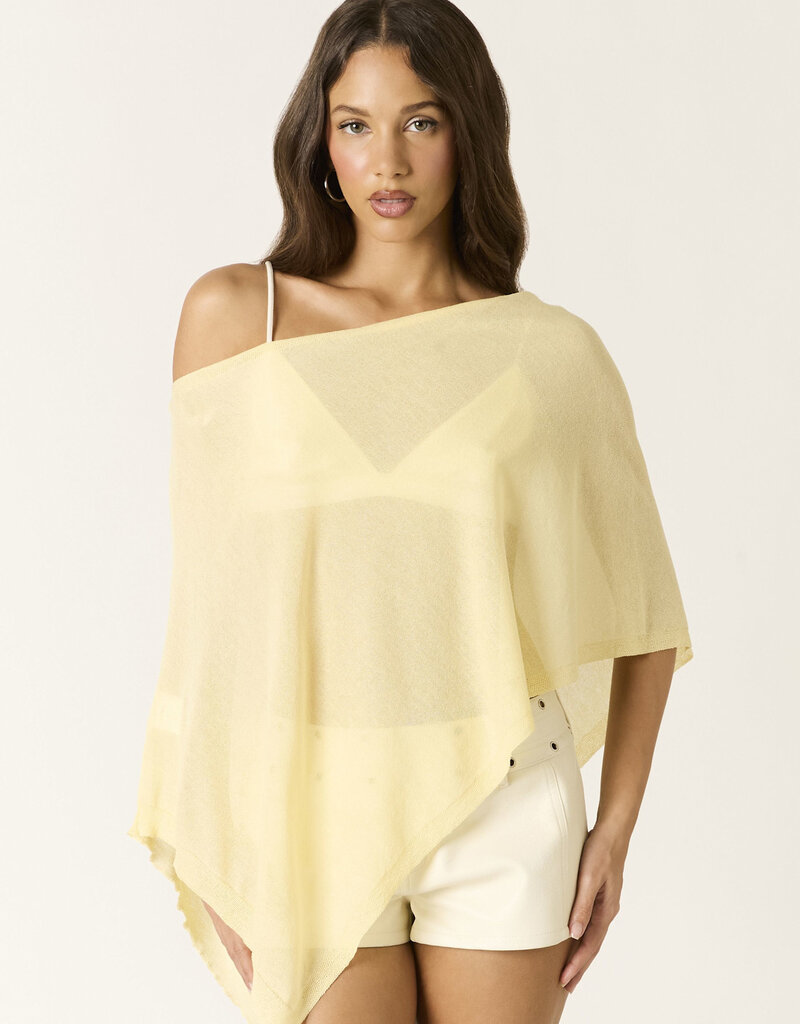 Light Weight Knit Asymmetrical Hem Semi Sheer Sweater