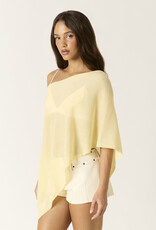 Light Weight Knit Asymmetrical Hem Semi Sheer Sweater