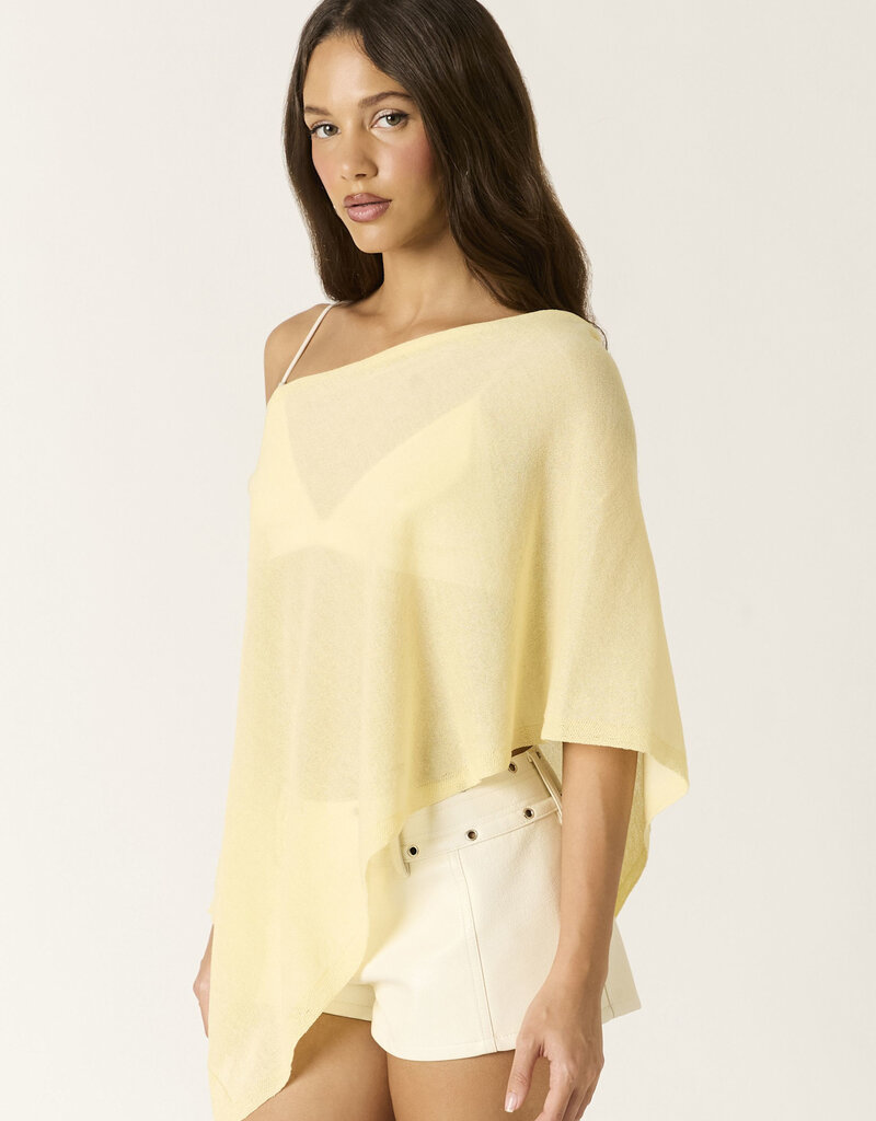 Light Weight Knit Asymmetrical Hem Semi Sheer Sweater