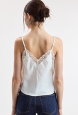 Wide  Lace Side Tie Cami Crop Top