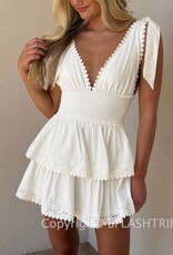 Thick Tie Strap Tiered Mini Dress
