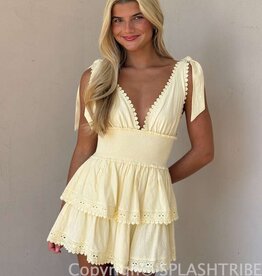 Thick Tie Strap Tiered Mini Dress
