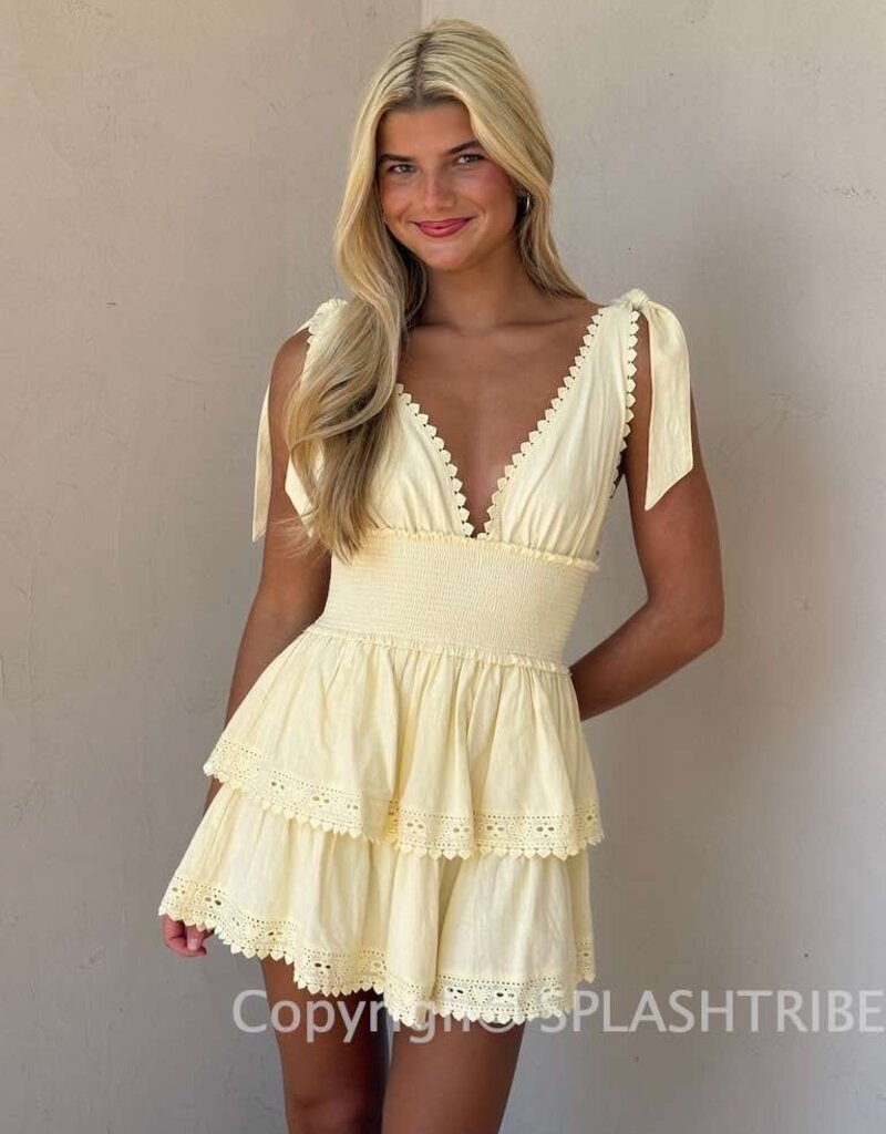 Thick Tie Strap Tiered Mini Dress