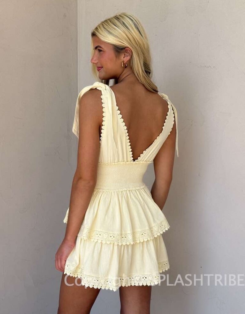 Thick Tie Strap Tiered Mini Dress