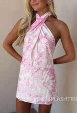 Zizzy Forest Twisted Halter Mini Dress