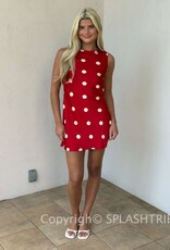 Polka Dot Open Back Mini Dress