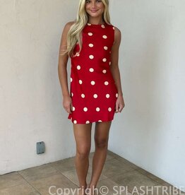 Polka Dot Open Back Mini Dress