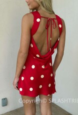 Polka Dot Open Back Mini Dress