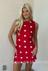 Polka Dot Open Back Mini Dress