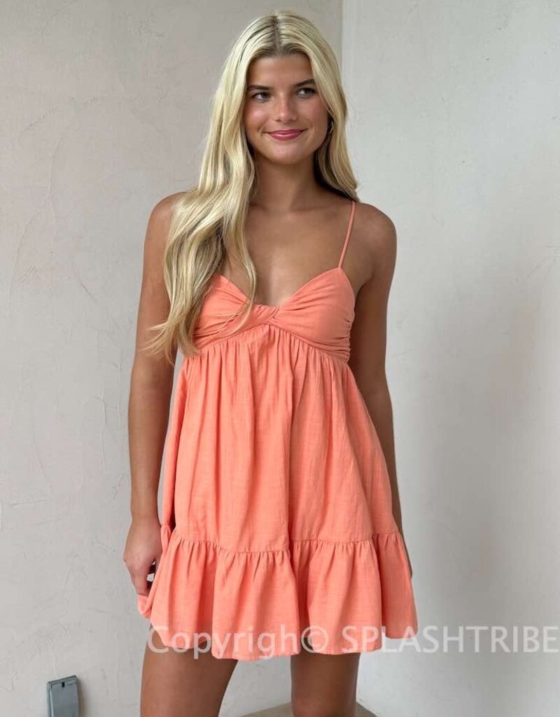 Blake Ruched Twist Front Bodice Mini Dress