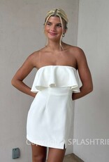 Whisper Strapless Frill Mini Dress