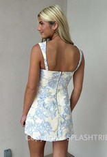 Floral Jacquard Mini Dress Skort