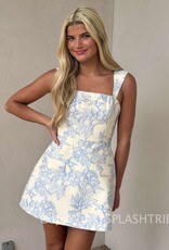 Floral Jacquard Mini Dress Skort