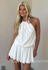 Alegria Tie Waist Halter Mini Dress