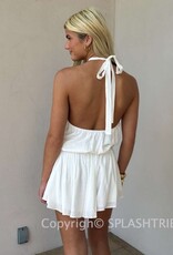 Alegria Tie Waist Halter Mini Dress