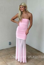 Maddie Strapless Sheer Maxi Dress
