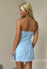 Ashlin Linen Strapless Mini Dress