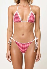L Space Samba Gingham Tie Side Cheeky Bikini Bottom
