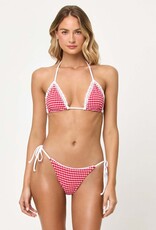 L Space Samba Gingham Tie Side Cheeky Bikini Bottom