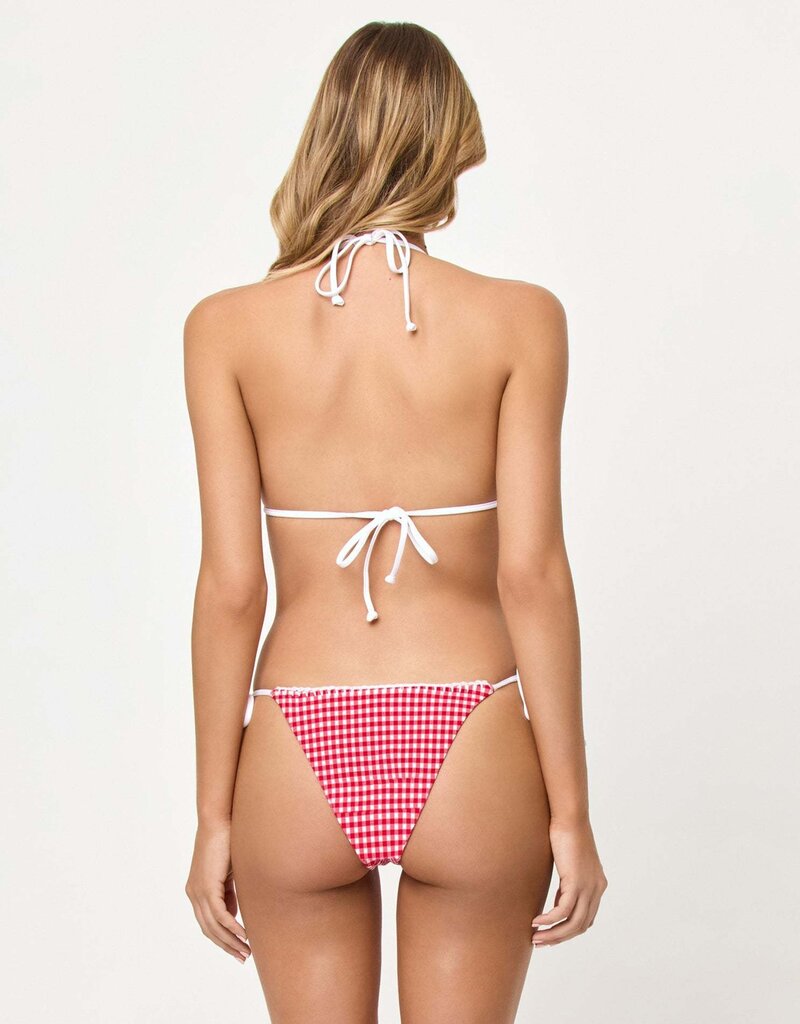 L Space Samba Gingham Tie Side Cheeky Bikini Bottom