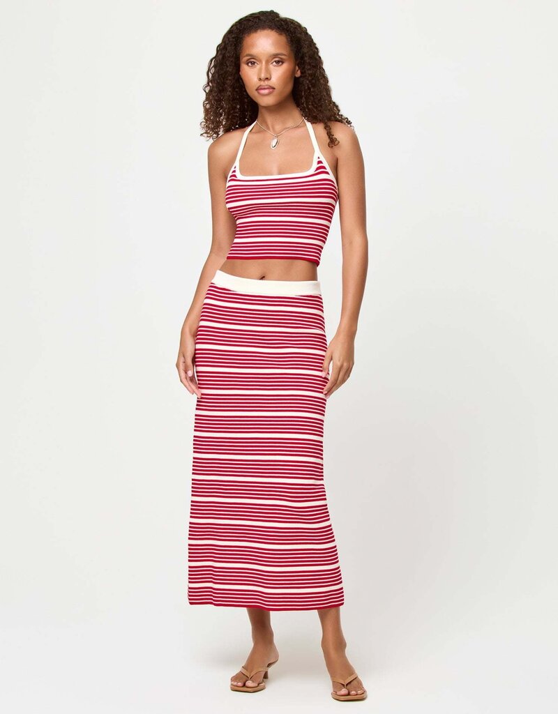 L Space Ravello Striped Midi Skirt
