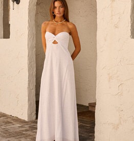 Eleanor Strapless Pleated Bust Strappy Back Maxi Dress
