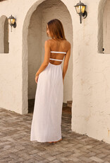 Eleanor Strapless Pleated Bust Strappy Back Maxi Dress