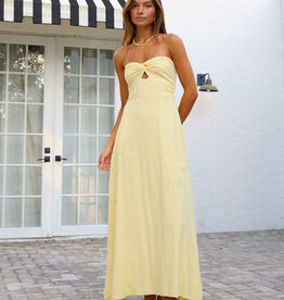 Catalaya Twist Front Strapless Maxi Dress