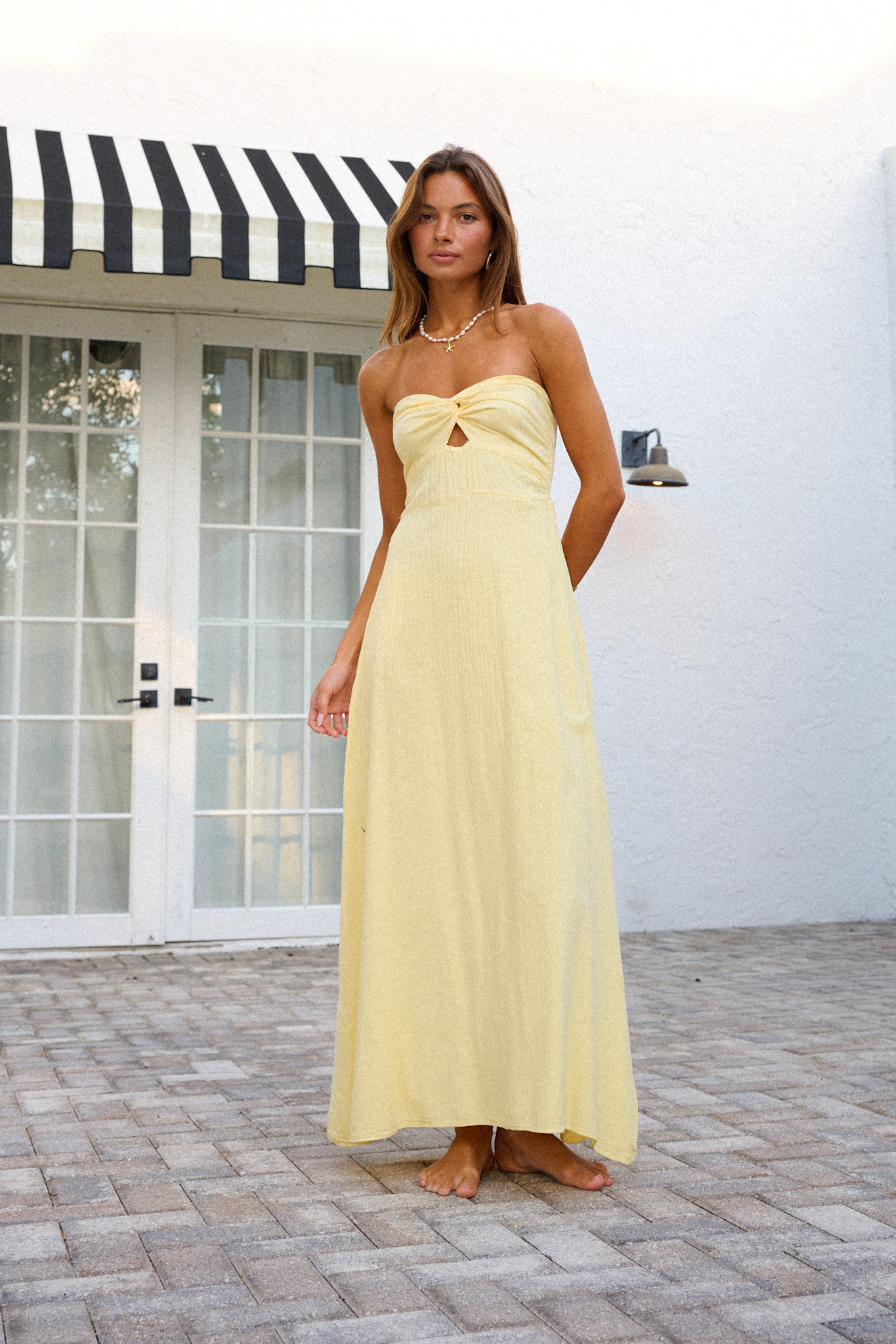 strapless open back dress Vasanti Pleated Strapless Maxi Dress main image 0