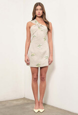 Maude Club WES Embroidery Linen One Shoulder Mini Dress
